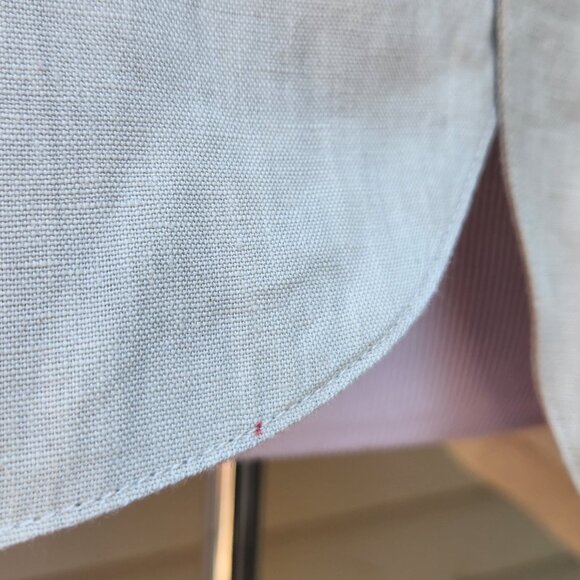 Blanque 100% Linen Button-Up Blouse Cream Asymmetric Draped Natural USA - Picture 6 of 14